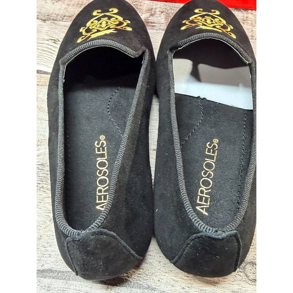Aerosoles Betunia Black‎ Suede Women Loafer Flats Size 5M